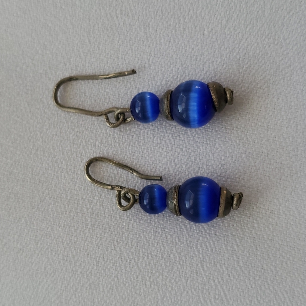 Silver and Blue earrings